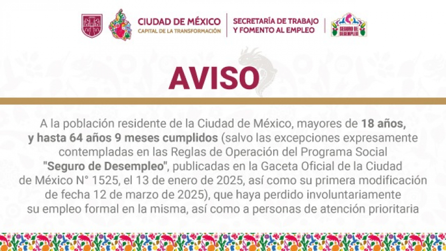 Consulta la Convocatoria del Programa Social 'Seguro de Desempleo